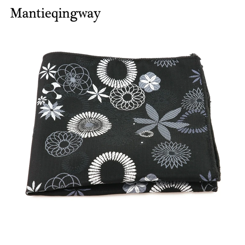 Mantieqingway Цветочные граваты Запонки Наборы для бизнеса 8,5 см черные и серые цветы корбаты галстук платок Набор для костюмов