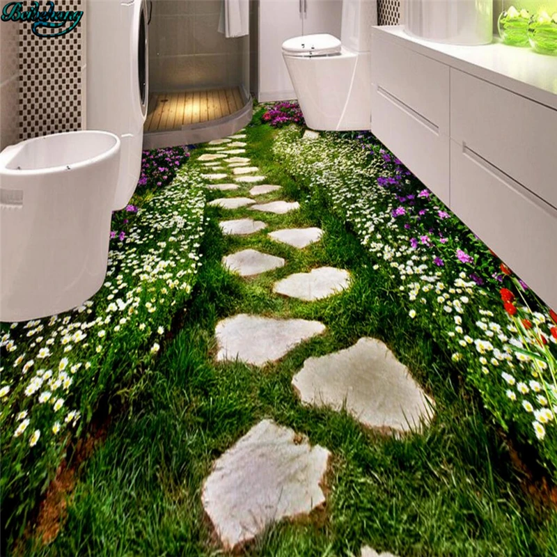 Большой персонализированный Напольный Пол цветочные дорожки туалет ванная
