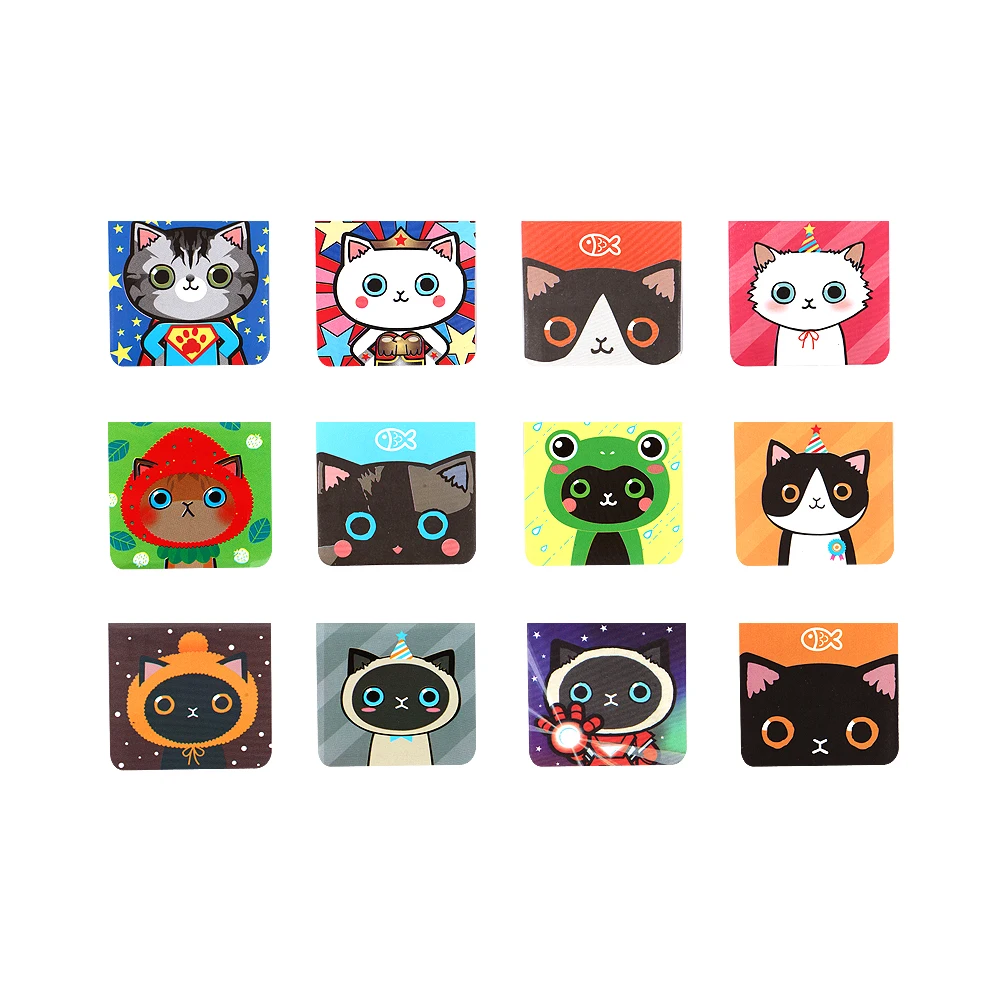 3 шт./лот Kawaii Кот закладки открытка Почтовые открытки Сообщение карты студент