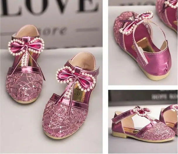 Сандалии для девочек с галстуком бабочкой Новинка 2017 года летние детские