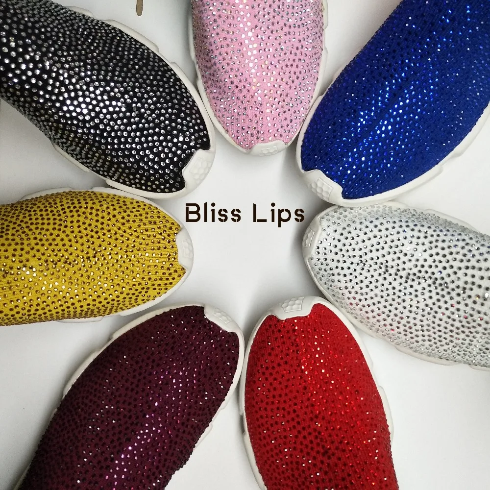 Новая модная повседневная обувь со стразами длинные эластичные носки Спортивная