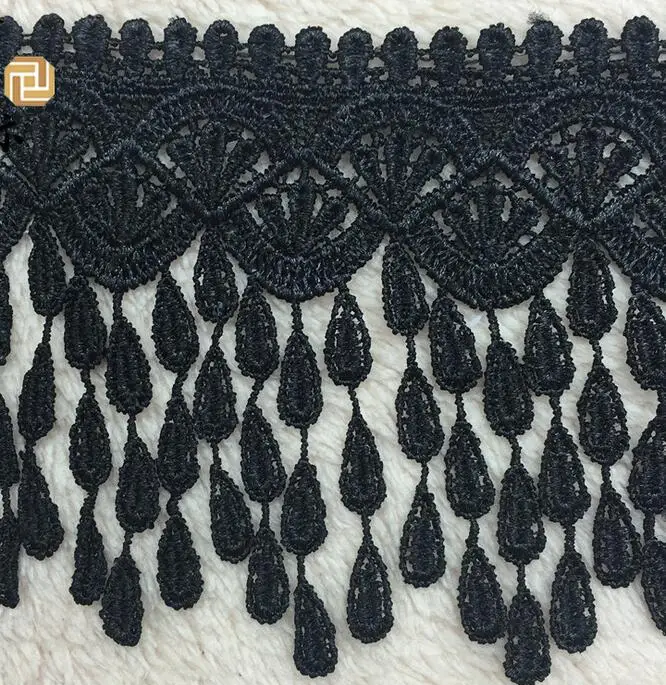 Изысканное черное кружевное отделочное платье 2 метра 8 см высокого качества с