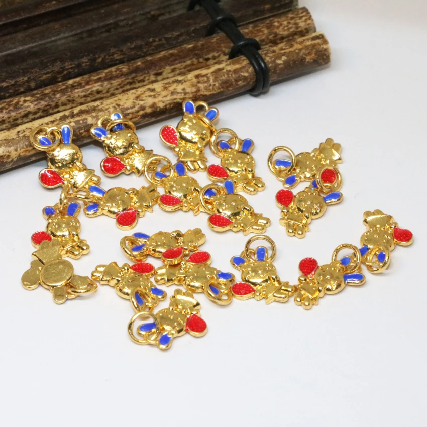 11*16 мм прекрасный кролик животных форма перегородчатой золотой цвет аксессуары