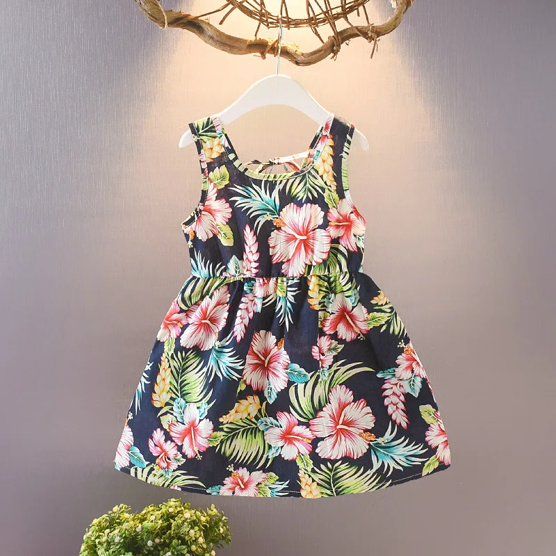 Blue 2 EABoutique Хлопковое платье для маленьких девочек коллекция года, Весенняя Милая стильная одежда с цветочным рисунком для детей возрастом от 1 года до 4 лет, Q1207 - Цвет: Blue 2