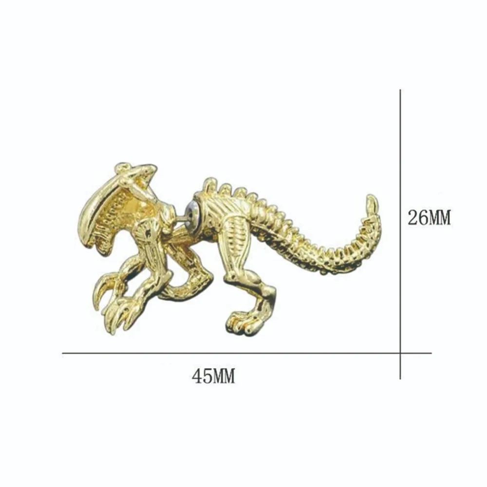 1 Pcs Cool Punk Style Rock Temptation Alloy Dinosaur Dragon Ear Cuff Wrap Earrings Piercing #289832 | Украшения и аксессуары