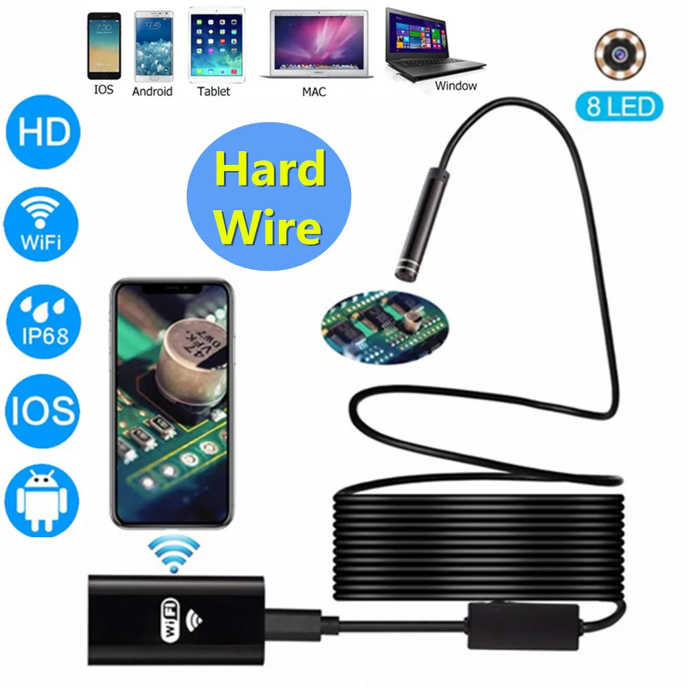 

wifi endoscope camera wireless flexible inspection borescope tube snake camera waterproof USB for car IOS android smartphone