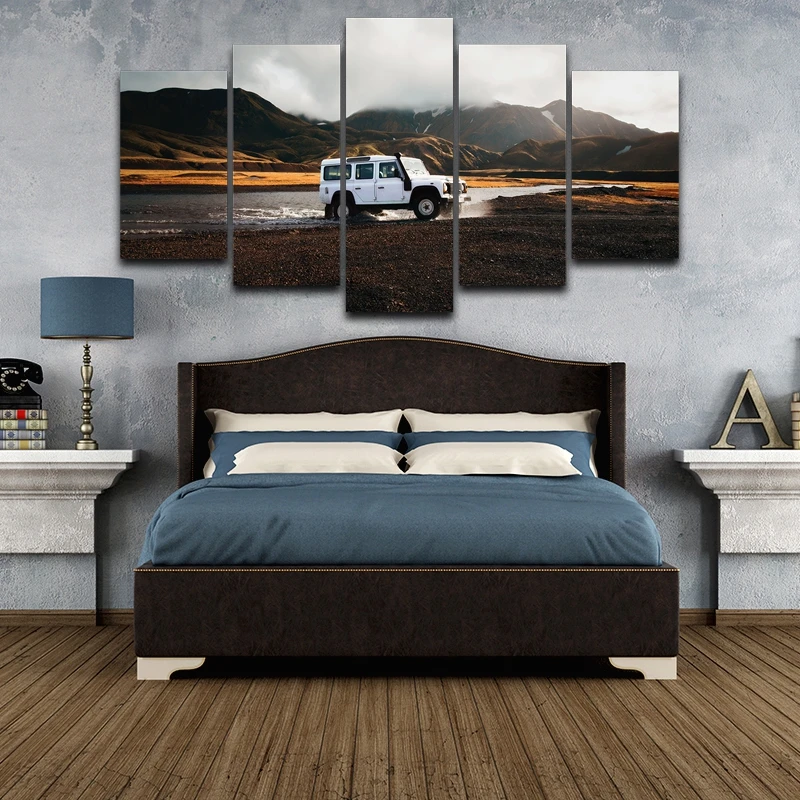HD Печать на холсте Настенная картина 5 панелей Jeep украшение детской комнаты