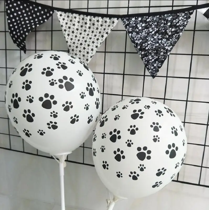10 шт./лот 12 дюймов лапы с принтом в виде собаки вечерние шары латексные для детей
