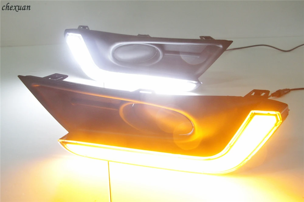 CSCSNL 2 шт. для Honda CRV CR-V 12 В светодиодный DRL дневные ходовые огни с желтым сигналом поворота противотуманный светильник
