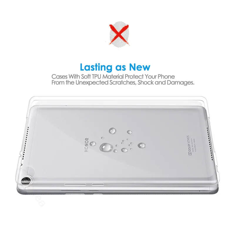 Qosea для huawei Honor Tab 5 8 0 дюймов защитный чехол из прозрачного силикона мягкий ТПУ