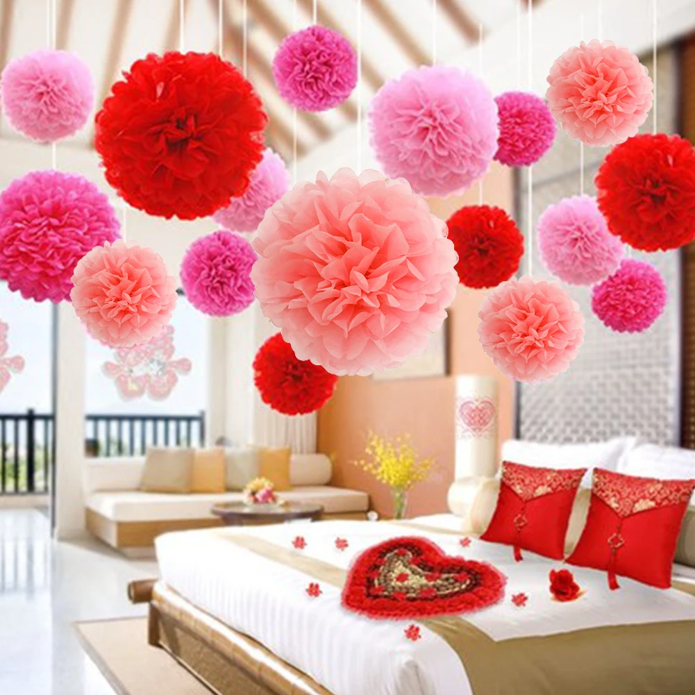 1 шт. тканевая бумага Pom Poms цветок комплект украшений для вечеринки свадьбы