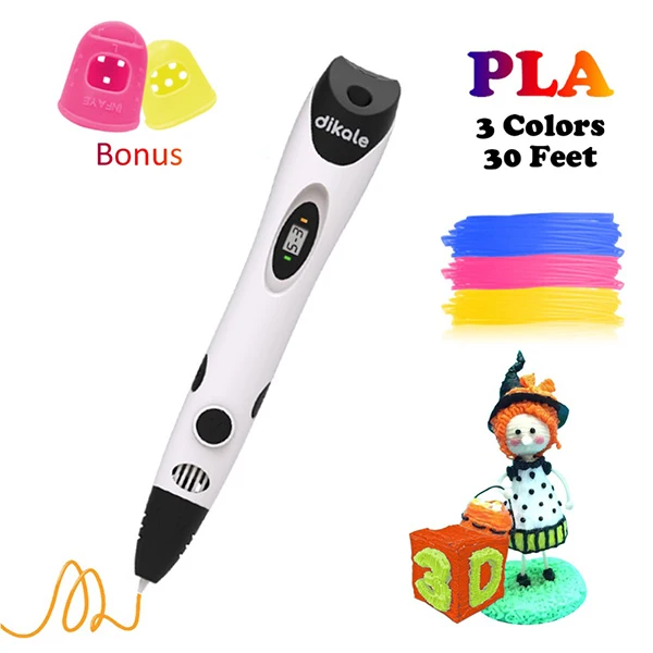White3m3Color Dikale 3D 1,75 мм PLA ручка с множеством оттенков 3D чертежный принтер Stift Печать карандаш Caneta трафарет заправка PLA нити для ребенка подарок - Цвет: White3m3Color