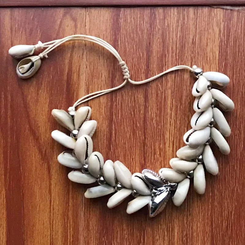 Boho pulseira feminina, натуральный большой пука, каури, ракушка, браслет, браслеты для женщин, подарок, бижутерия, богемные браслеты, браслеты - Окраска металла: 3