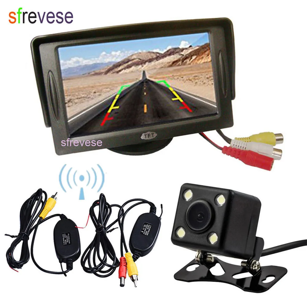 Беспроводная задняя камера заднего вида с светодиодный 170 градусов Φ + 4 3 &quot