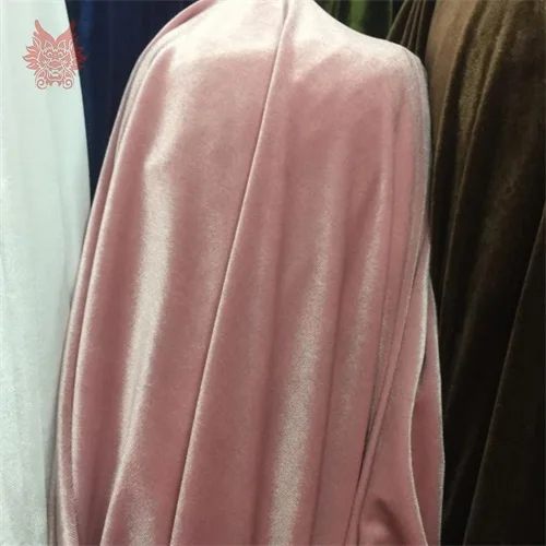 Lotus pink Корейский стиль, разноцветная однотонная велюровая ткань, бархатная эластичная ткань, трикотажная одежда для зимнего и осеннего платья, tissu stoffen SP5626 - Цвет: Lotus pink