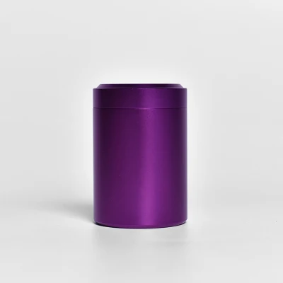 small purple Портативная жестяная банка для чая, металлическая коробка для хранения чая, контейнер, титановая банка, канистра, caddy для tieguanyin, китайский зеленый чай - Цвет: small purple