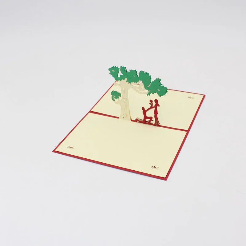 (10 шт./лот) Лазерная резка свадебные приглашения Kirigami 3D всплывающие кубические