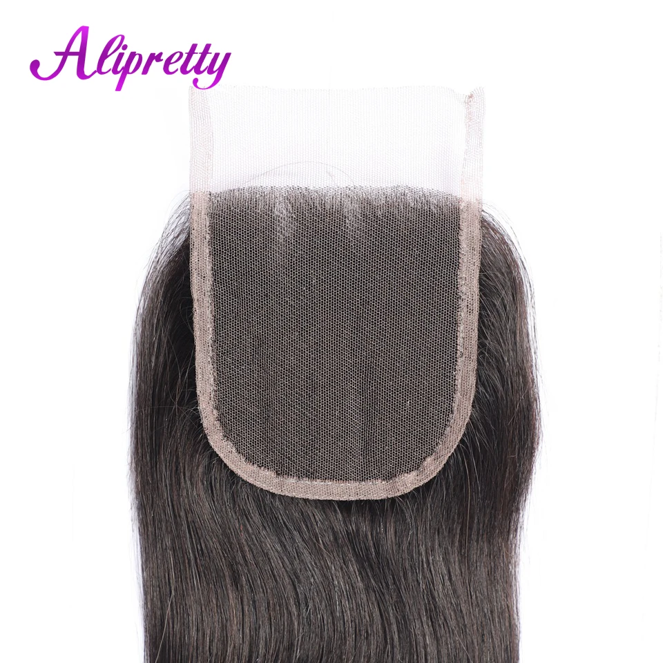 Alipretty индийские прямые волосы с закрытием 100% пучок человеческих волос сделки