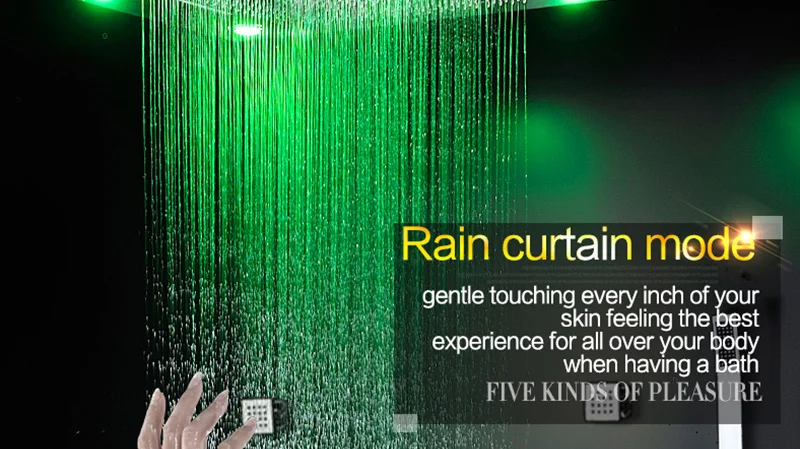 Смесители для душа в ванной Потолочный водопад Душевая лейка Big Rain LED Набор для душа Термостатический душ для душа