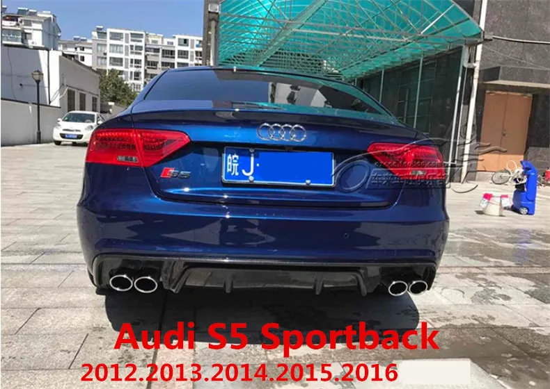 Audi S5 2012 to 2016 Для Audi A5 S5 Sportback Sports edition 2008- углеродное волокно задний спойлер высокого качества бампер диффузор авто аксессуары - Цвет: Audi S5 2012 to 2016