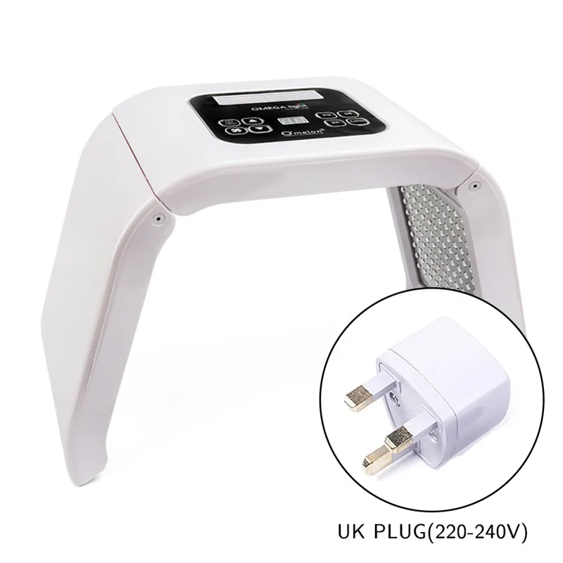 UK PLUG Профессиональный 7 цветов PDT светодиодный светильник для лица терапия устройство для омоложения кожи спа средство для удаления акне против морщин косметическое лечение - Цвет: UK PLUG