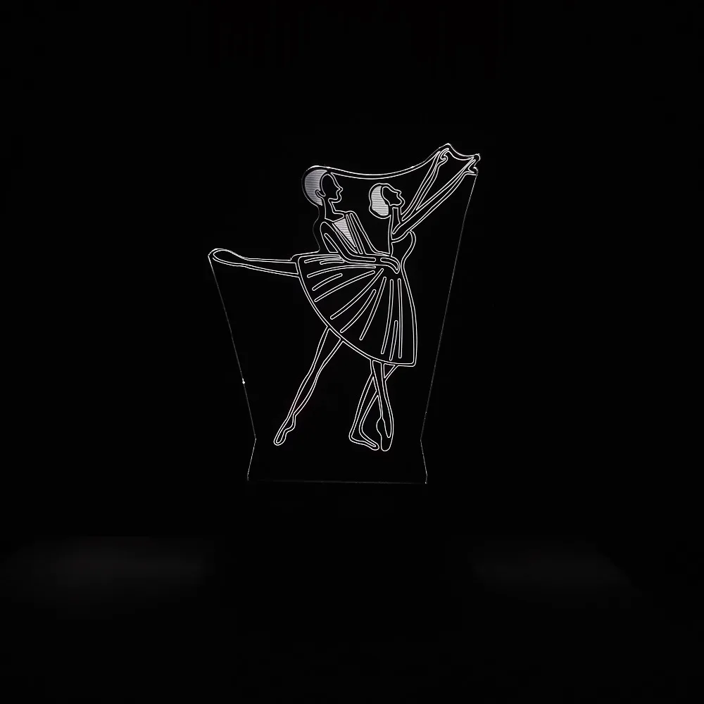 3D визуальный 7 Цвет изменение Иллюзия Led Искусство танцоры литья Светодиодный