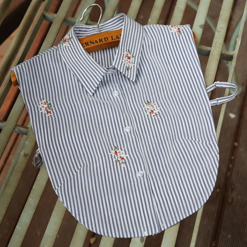 Осенне-зимняя рубашка со съемным ложным воротником оригинальный хлопковый