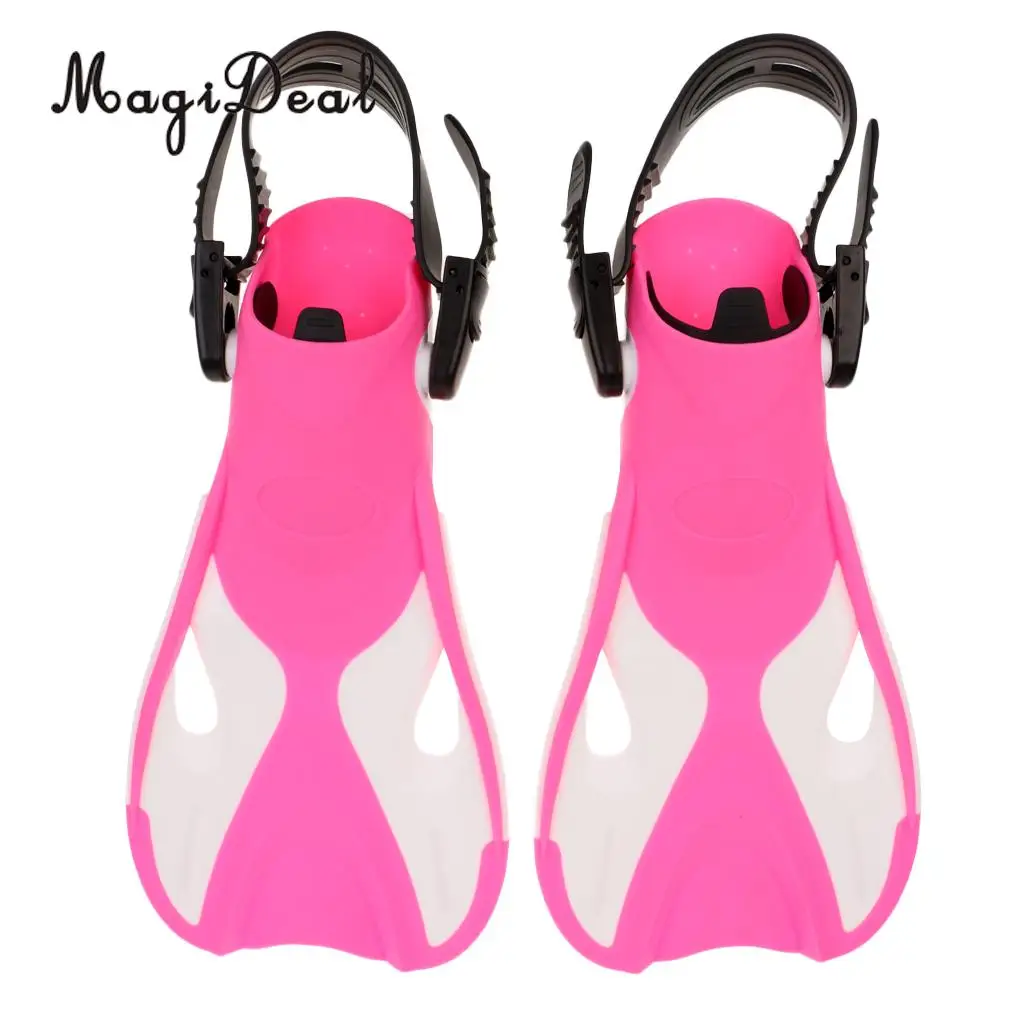Pink Ласты короткие обучение открытый каблук Регулируемый трубка ласты для детей водные виды спорта акваланг для подводного плавания Дайвинг Плавание ming бассейн Acces - Цвет: Pink
