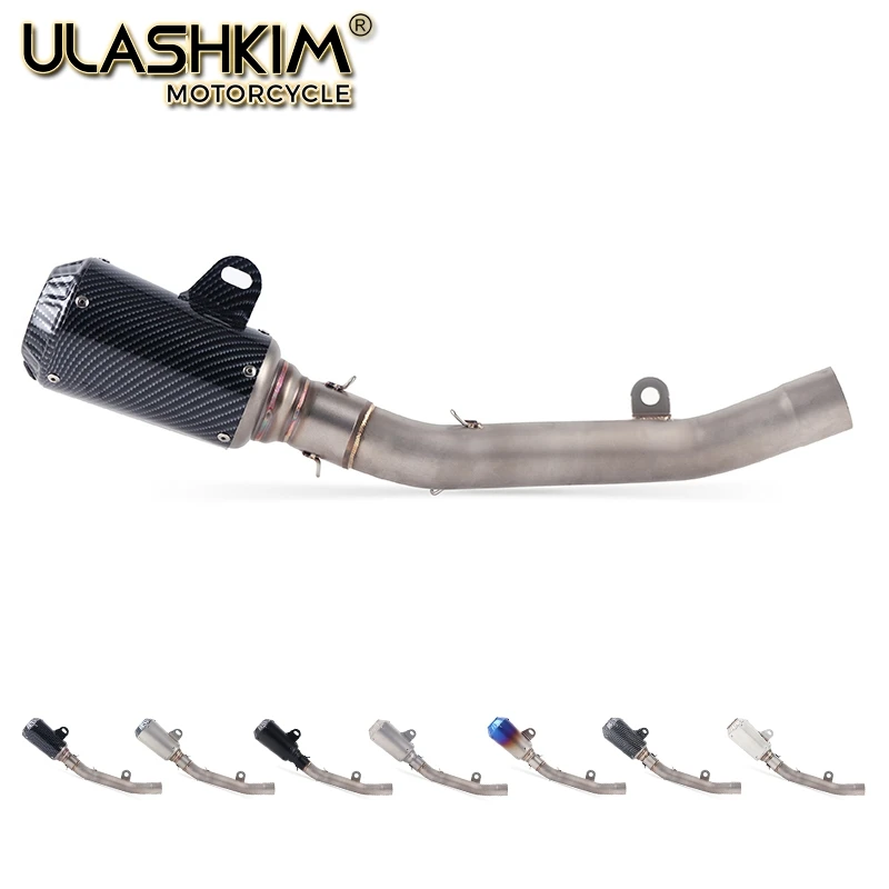 

Motorcycle Full System Exhaust Muffler Modified Middle Link Pipe Slip On For kawasaki Z800 2013 2014 2015 2016 Q