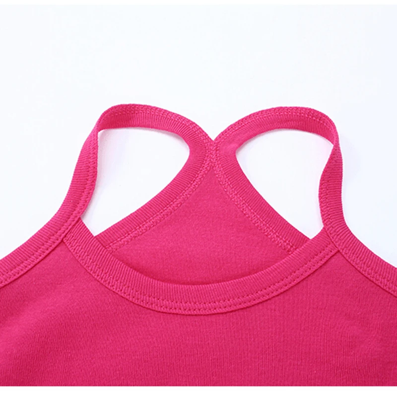 Новое детское нижнее белье хлопковый топ с бретельками для девочек Однотонная