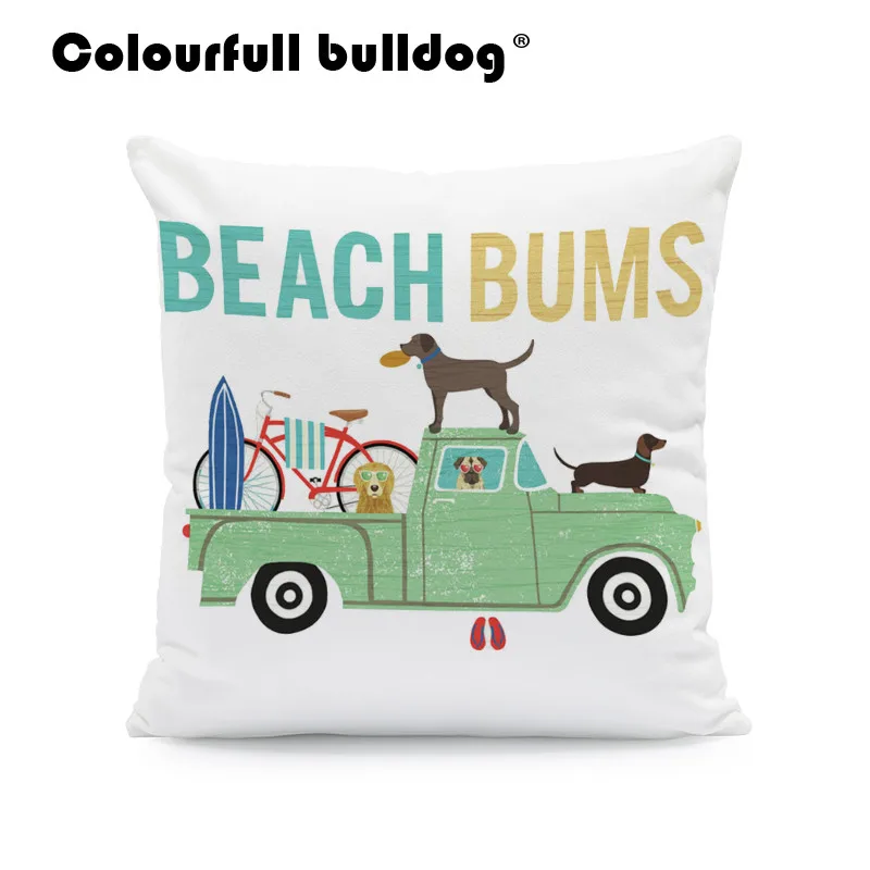 Dog Dachshund Boston Terrier Cushions Beach Beagles Pillows Schnauzer Home Outdoor Presents Dakimakura 17X17 Velvet Custom Made | Дом и сад