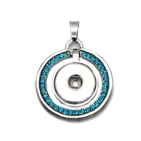 hot sale 130 rhinestone 18mm snap button necklace pendant necklace interchangeable charm jewelry for women gift