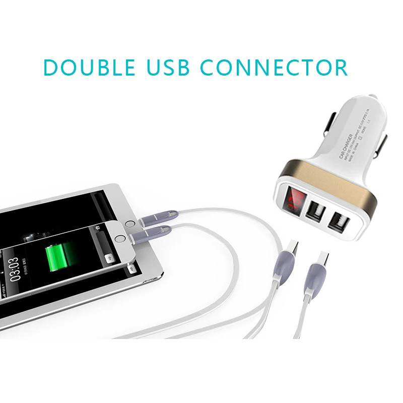 Мини Автомобильное зарядное устройство адаптер 3 порта 12 В до 5 Bluetooth 1 а