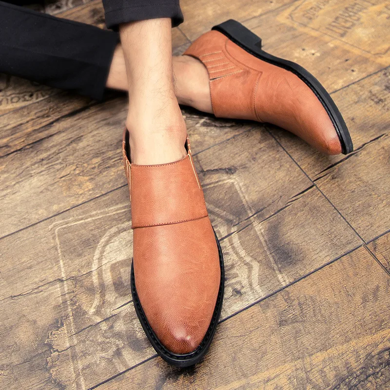 Новинка 2019 Классические Кожаные мужские костюмные туфли модная классическая