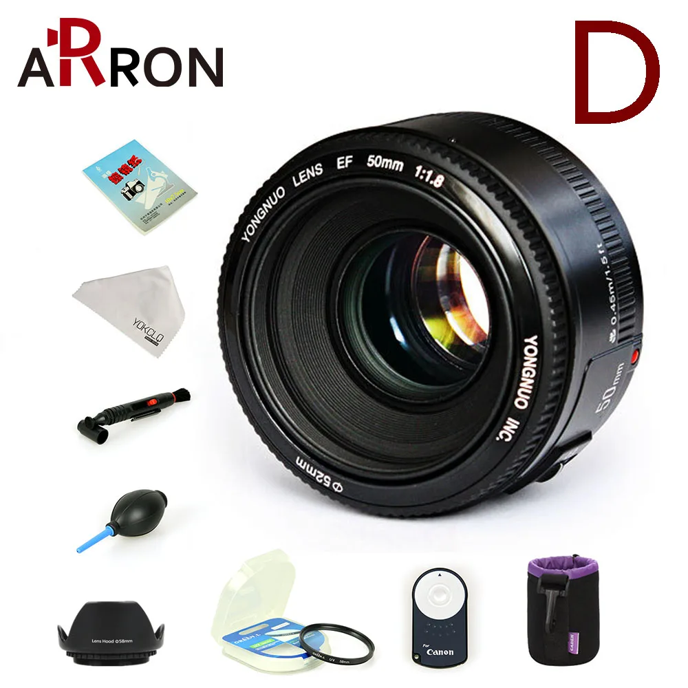 YONGNUO YN50mm f1.8 YN EF 50 мм f/1 8 AF объектив YN50 апертура Автофокус для Canon EOS 60D 70D 700D DSLR