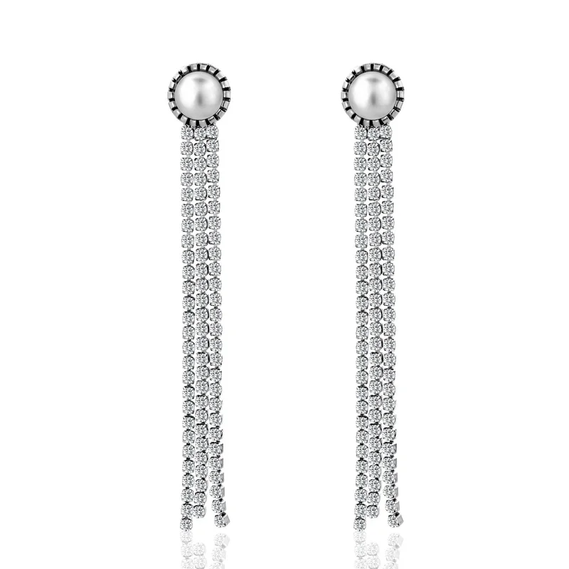 Женские Висячие серьги HanCheng длинные висячие серьги-подвески со стразами