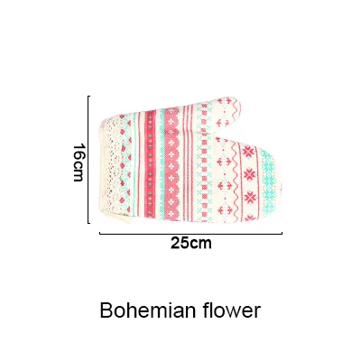 Bohemian sytle 1 шт хлопчатобумажные перчатки для духовки термостойкие рукавицы кухонные рукавица и прихват для микроволновой печи утепленные Нескользящие Утепленные Перчатки - Цвет: Bohemian sytle