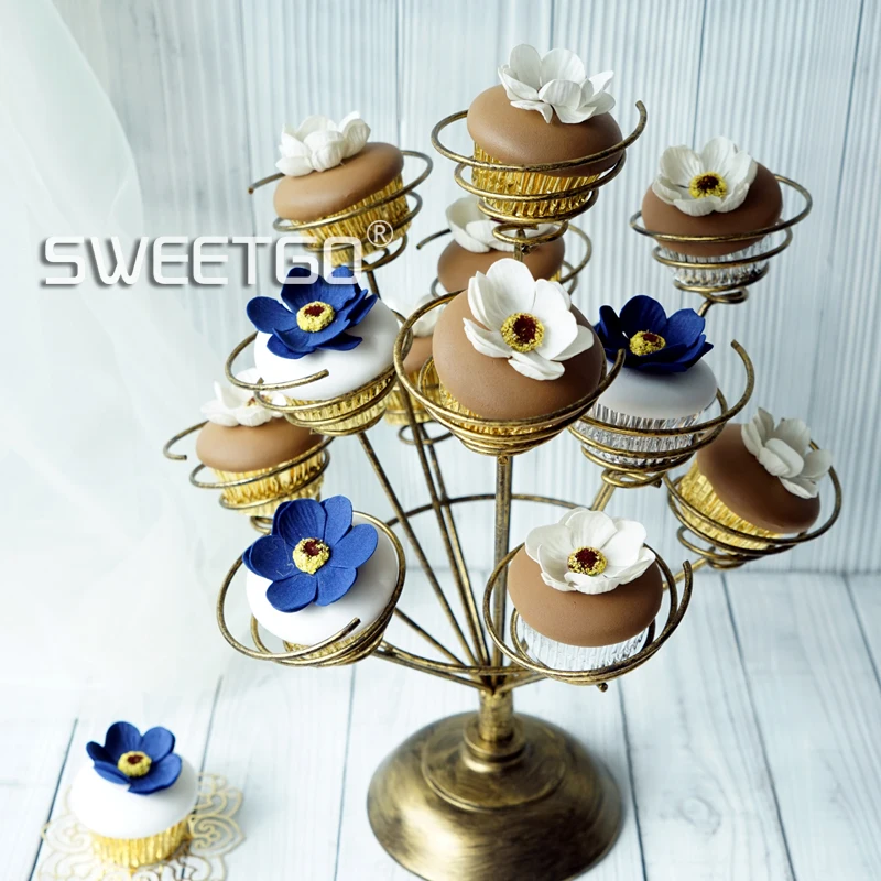 

Cupcake stand roll holder for wedding party bouquet shape white/pink/black gold cake display tools table decoration