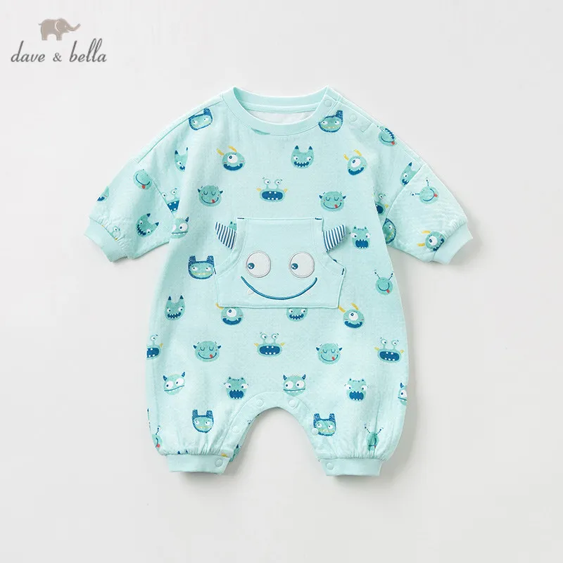 DBH11359 dave bella autumn baby boy long sleeve romper infant toddler jumpsuit children boutique new born 1 piece |