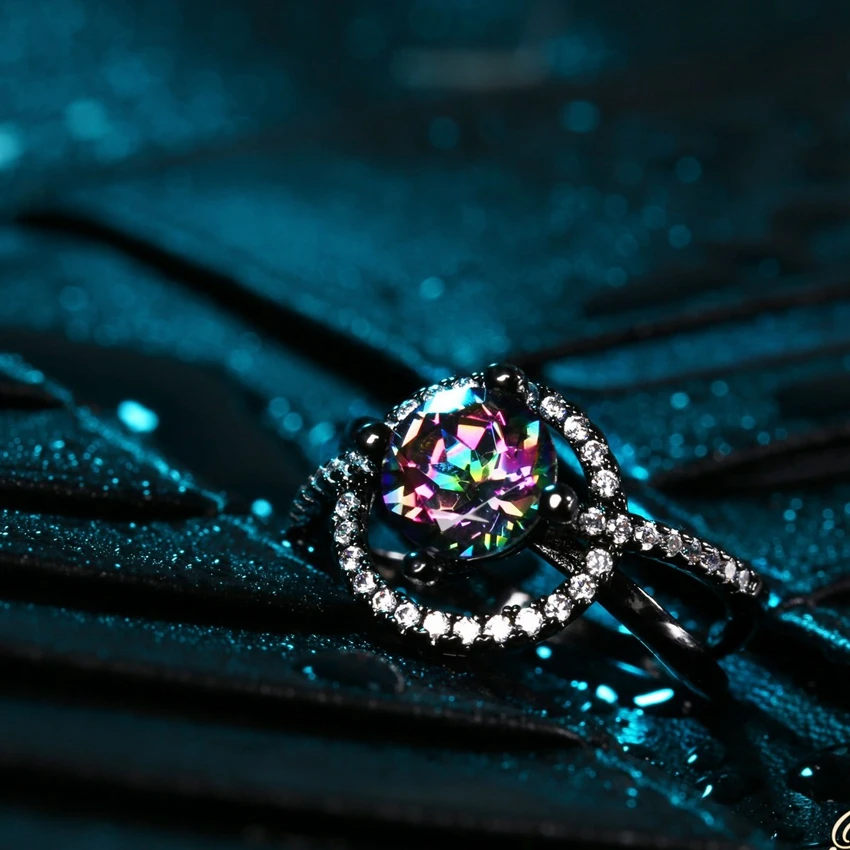 ZHE FAN Vintage Ring Fashion AAA Cubic Zirconia Women Black Gold Color Two Tone Plating Rings For Party Gift Size 6-9 Wholesale | Украшения