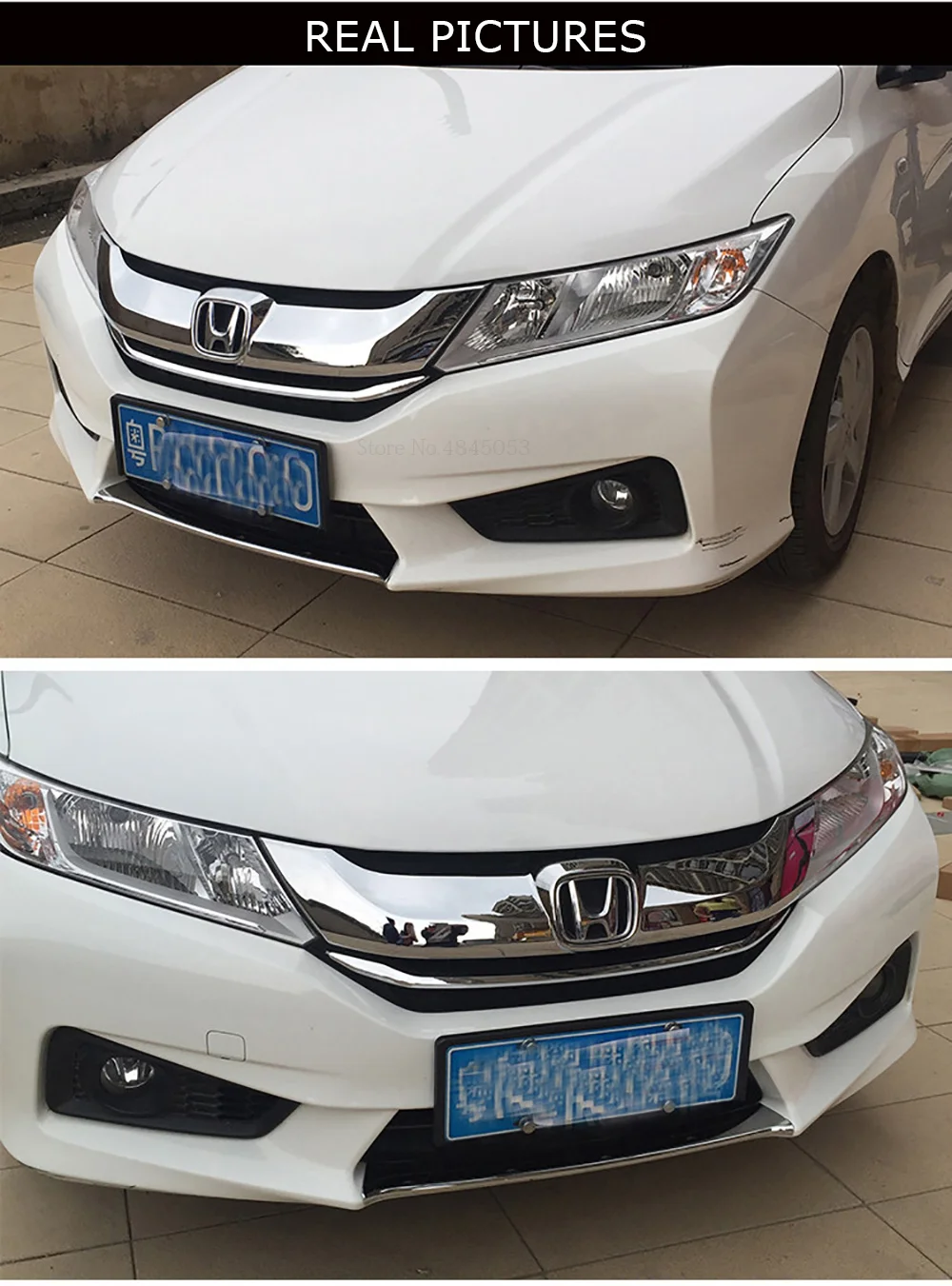 Для Honda City- АБС ХРОМ наружный передний Центральная решетка обшивка полоски решетка Streamer автомобиля Передняя Защитная панель бампера полоски