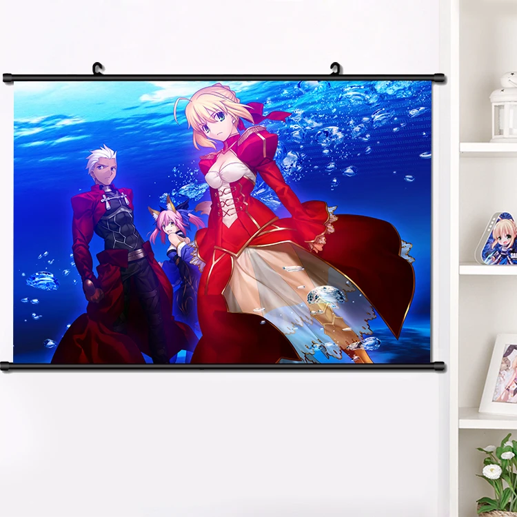 Японская игра Аниме FGO Fate/Экстра Nero сабля прокрутки плакат манга настенные
