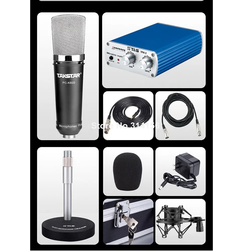 Полный комплект Takstar PC K600/ pc k600 записывающий микрофон для записи/чата/трансляции
