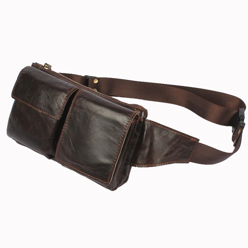 Груди пакет моды натуральная кожа сумка поясная для мужчин мужской Малый Засов