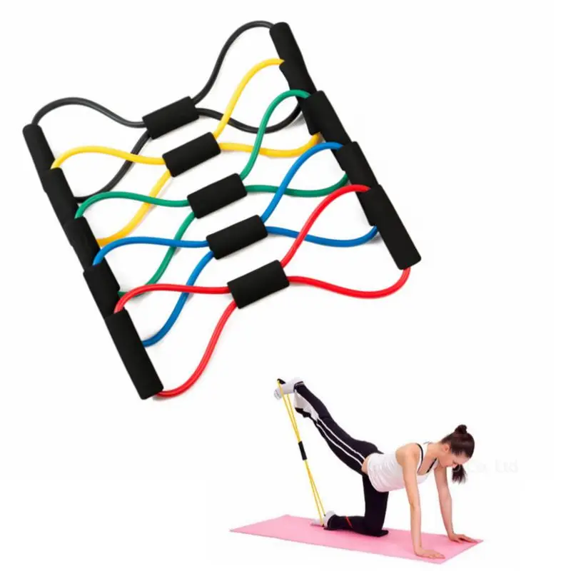 

8 Types Outdoor Sport Strength Elastic Tube Resistance Training Bands Workout Exercise Yoga Body Building Fitness Equipment