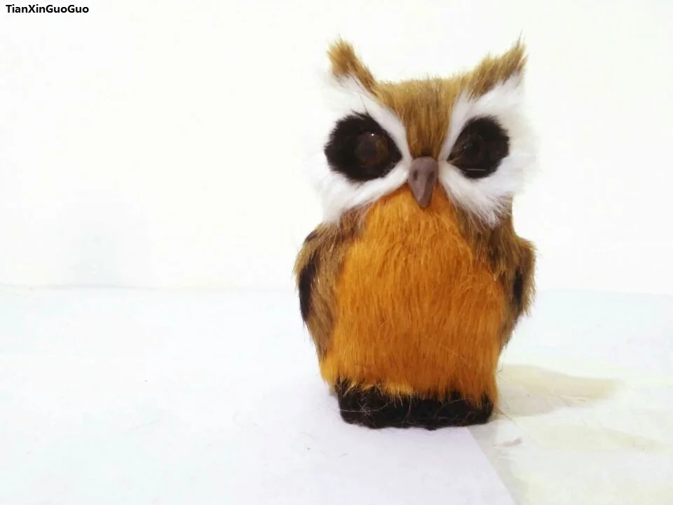 

Искусственная сова, жесткая искусственная пластиковая и пушистая мини-игрушка 9x7 см, коричневая сова, ремесло, украшение для дома, игрушка в ...