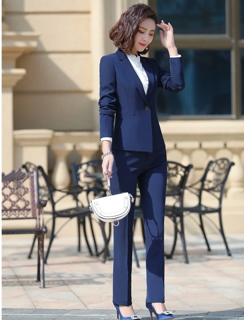 Деловые костюмы с брюками и куртками пальто для женщин профессиональная офисная