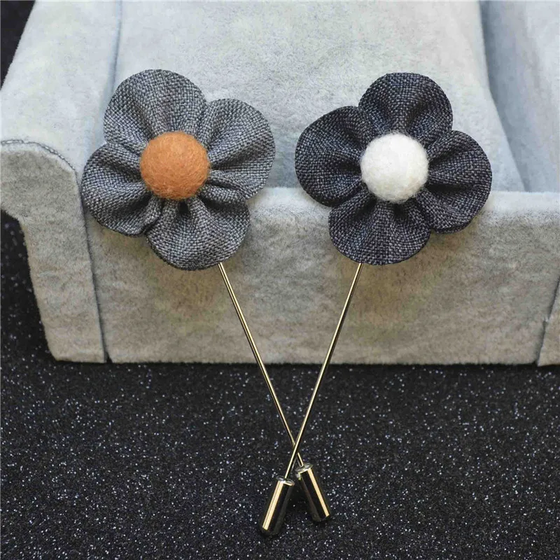 Женская и мужская тканевая брошка ручной работы в цветочек для костюма свадьбы