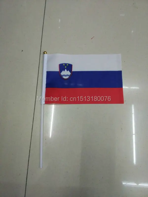 Флаг мира с флагом Словении размахивающий рукой флаг 14 см * 21 | Дом и сад