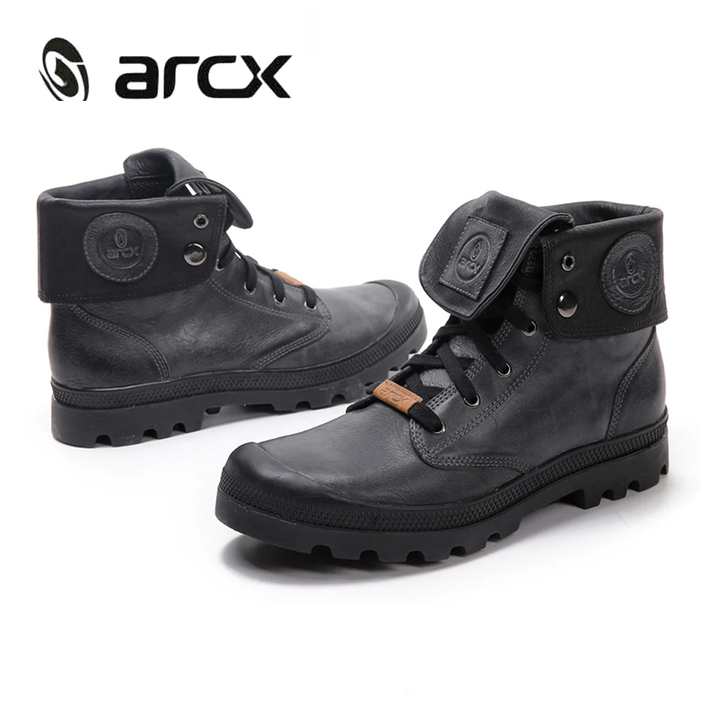 Мужские кожаные мотоциклетные ботинки ARCX ретро байкерские для отдыха и верховой